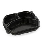 Fc 3 Compartment Black Microwave Container